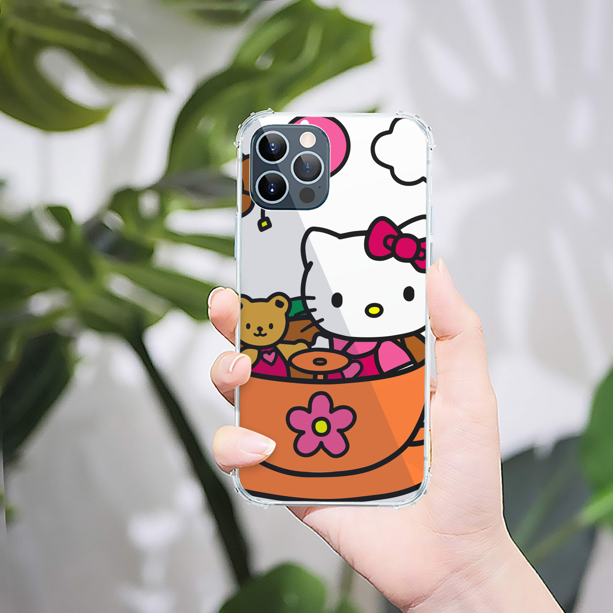 （画像用） Hello Kitty ハローキティ 【iPhone 12シリーズ対応】透明スマホケース（クリアソフトケース）